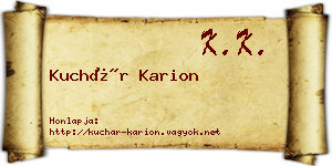 Kuchár Karion névjegykártya